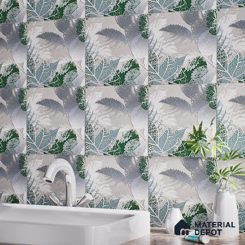 Tropical Wall Tile TL 07248 Plana 8001 GLM (Silver) 1 ft x 1 ft Ceramic Matte Finish - 9 mm | 2 mm Spacer is Mandatory | Please Expect a Slight Variation of Pattern